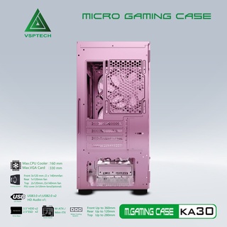 {Now/Grab} Case Gaming VSP KA30 Mini Tower (Màu Đen-Trắng-Hồng- Xanh) (Không kèm Fan)