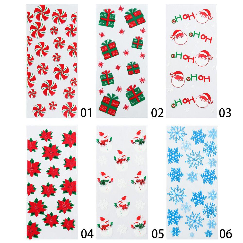 Set 1 / 100 Túi Nhựa Đựng Kẹo Giáng Sinh