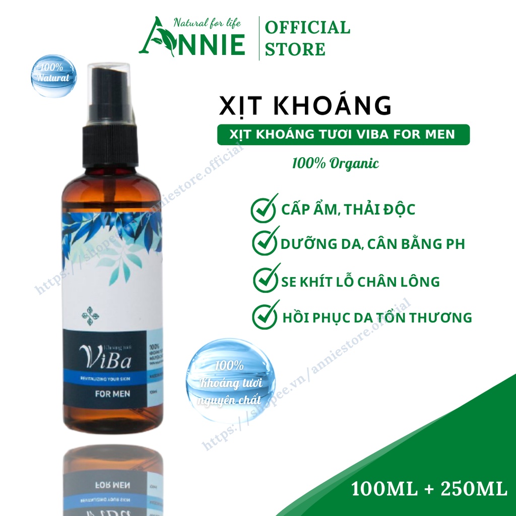 xịt khoáng viba for men xịt khoáng dành riêng cho nam cấp ẩm, dưỡng da, cân bằng PH phục hồi tổn thương cho da.