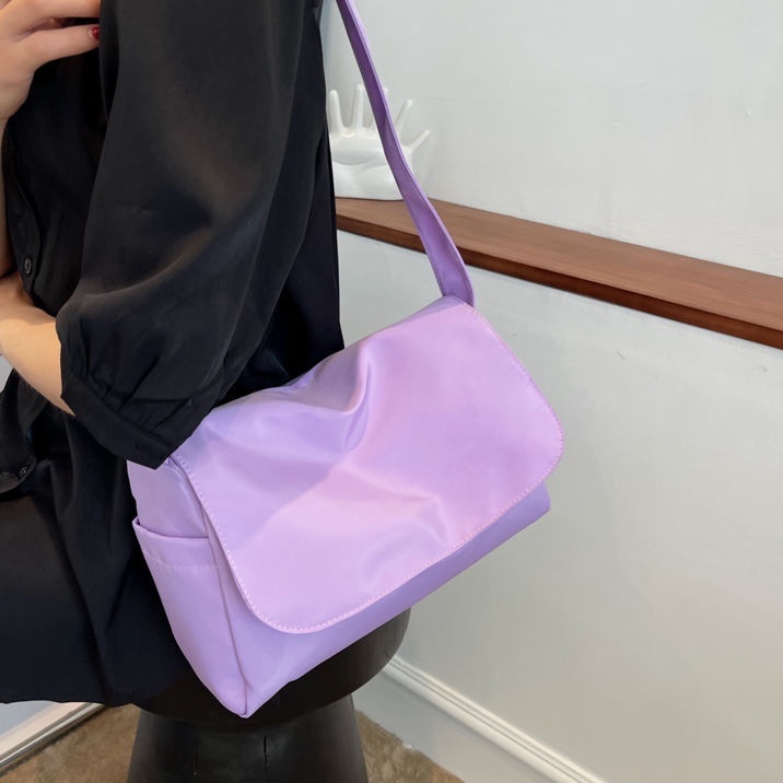 Túi Đeo Vai Vải Canvas Màu Trơn Cỡ Lớn Phong Cách Mới 2022 Cho Nữ