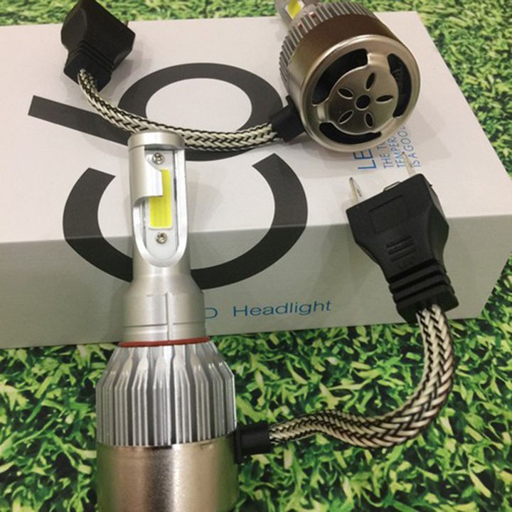 Đèn pha C6 2 tim chân H4, đèn pha led 2tim lắp cho xe ga xe số, ánh sáng Ưu việt BẢO HÀNH 3 THÁNG