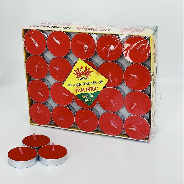 Nến bơ sạch tealight 100 viên cháy 3-4h