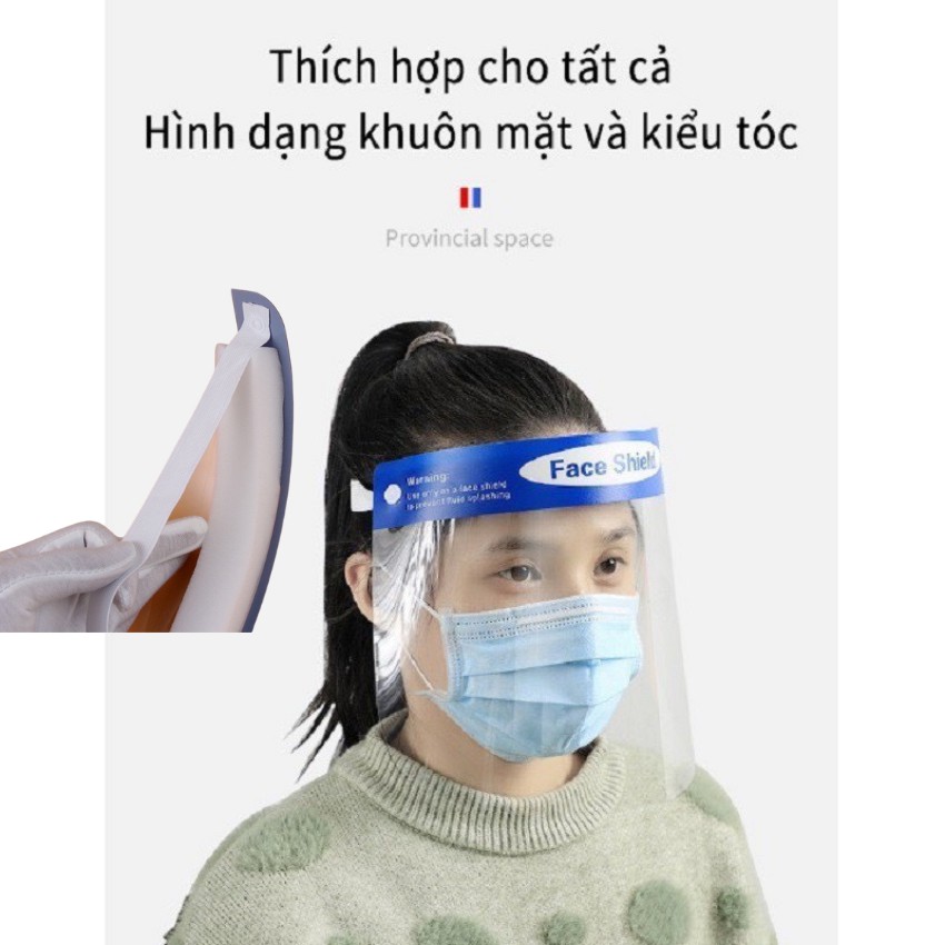 Kính chống giọt bắn, tấm chắn che mặt phòng dịch người lớn trẻ em đeo đều vừa