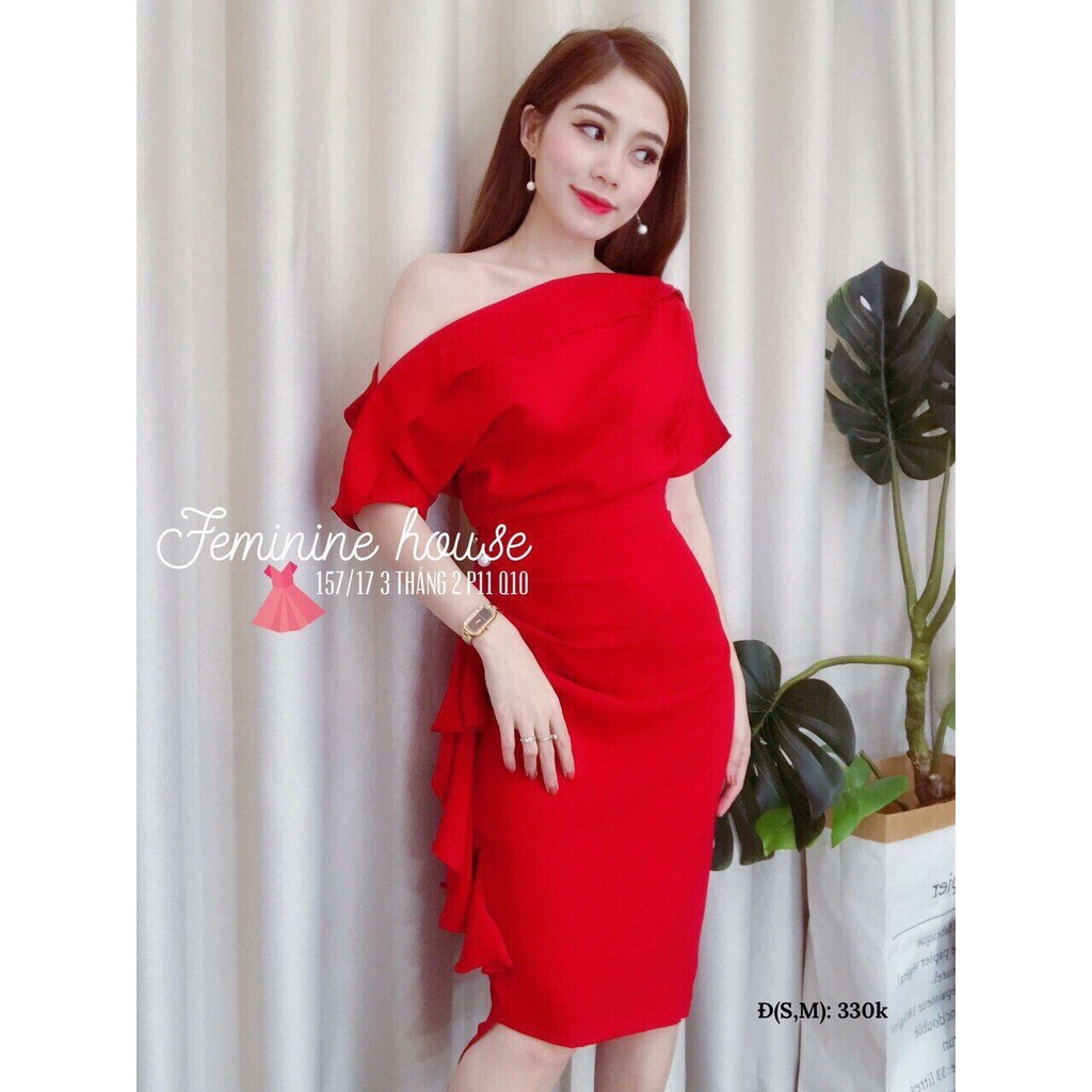 (Tặng son xịn) khi mua đầm body dự tiệc lệch vai Zara vô cùng dễ thương