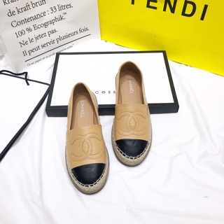 Giày slipon chanell viền đế cói basic