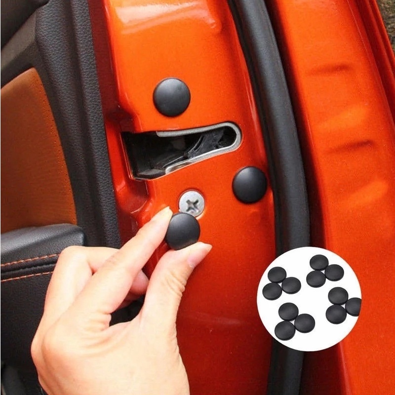 1 Nắp Nhựa ABS Màu Trắng/Đen Dán Khóa Cửa Xe Hơi Chống Rớt
