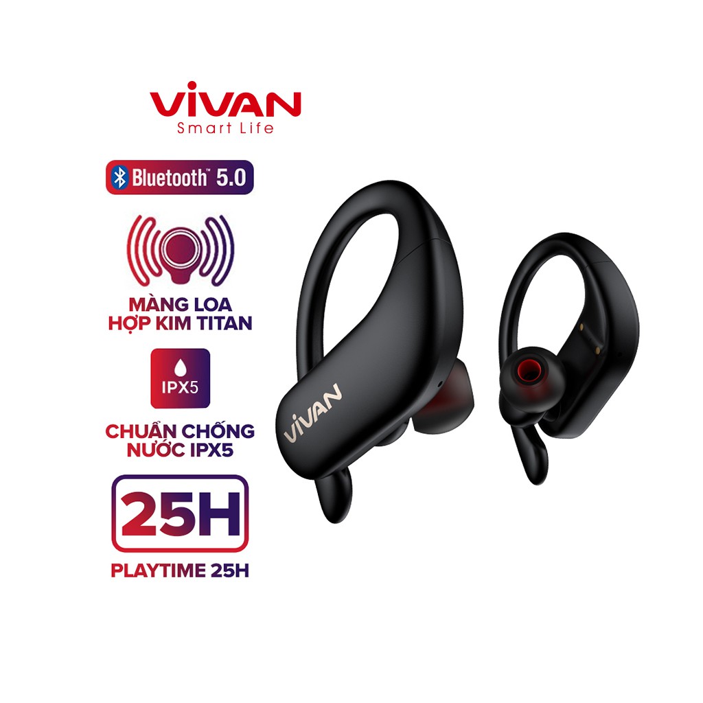 [Mã ELRVA30K giảm 7% đơn 50K] Tai Nghe Không Dây Bluetooth 5.0 VIVAN Sport X Kiểu Dáng Thể Thao Chống Nước IPX5 | BigBuy360 - bigbuy360.vn