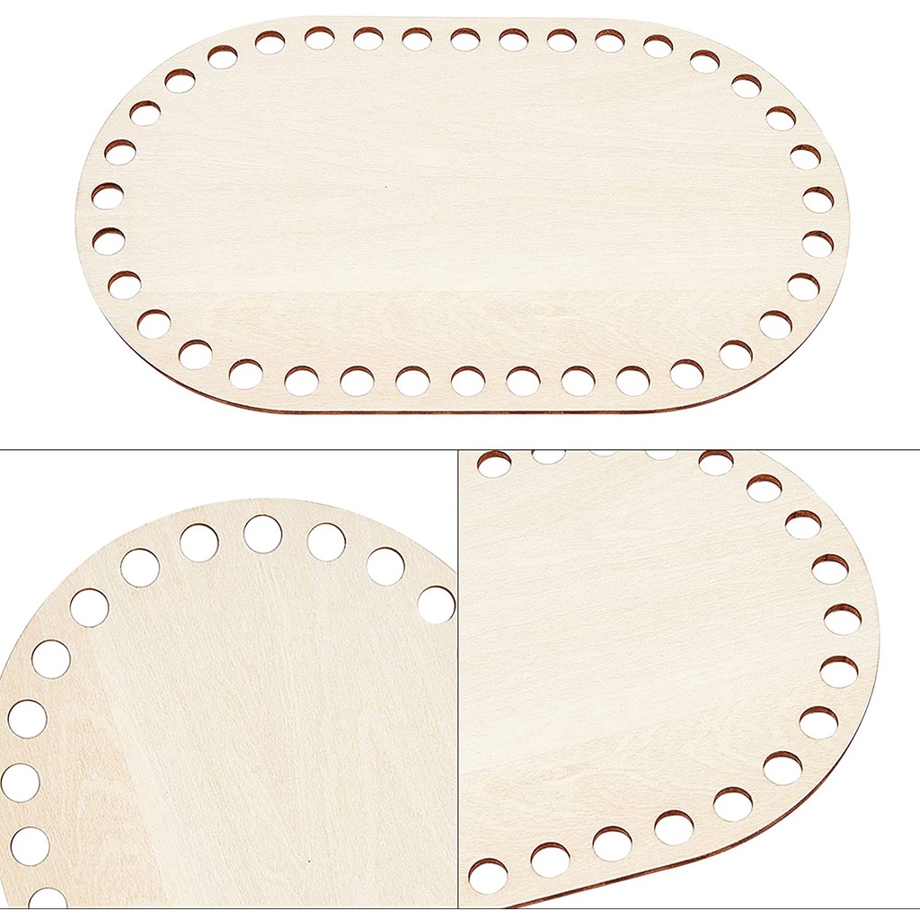 Set 3 Đế Gỗ Hình Oval Dùng Để Đan Móc Thủ Công