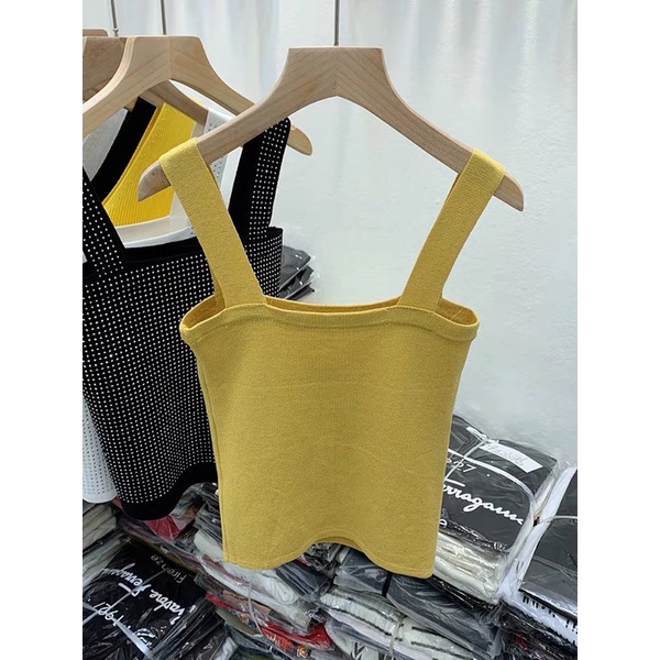 Áo len mongtoghi 2 dây bản to đính đá