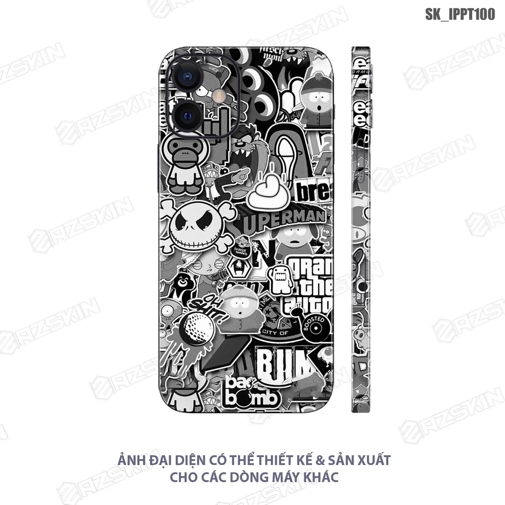 Miếng Dán Skin Pattern Black White IPhone 7/14 Pro Max |SK_IPPT100| Chất Liệu Cao Cấp, Hình In sắc Nét, Khuôn Cắt CNC