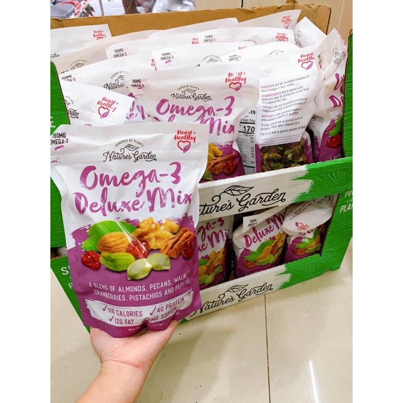 [hsd 9/2022]Hạt Sấy Tổng Hợp Mỹ Nature's Garden Omega 3 Deluxe Mix 737G (CHUẨN USA)