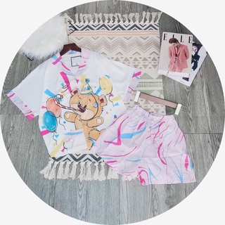 Đồ bộ pijama mặc nhà cute, bộ form đùi dơi, chất mango loại 1