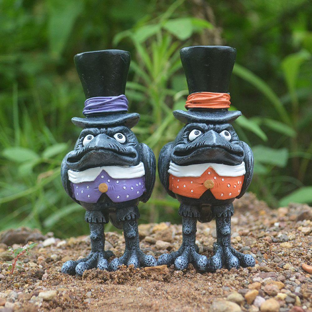 Mô Hình Tượng Chim Quạ Đứng Phong Cách Halloween Sáng Tạo