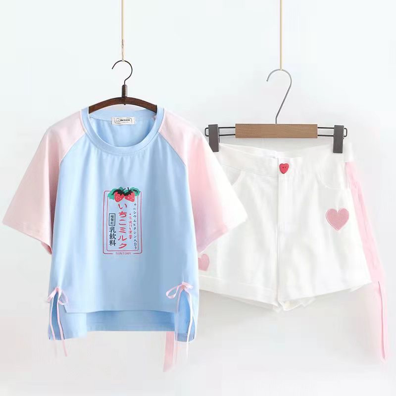 Set Áo Thun Và Quần Short Cột Dây Thời Trang Mùa Hè Cho Bé Gái 10-13 Tuổi