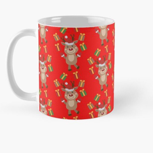Cốc sứ cao cấp uống trà cà phê in hình giáng sinh tuần lộc - người tuyết - Cốc quà tặng Noel