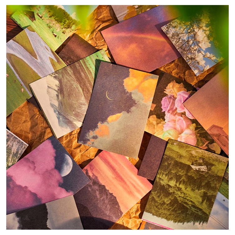 Bộ 30 Miếng Dán Hình Phong Cảnh Dễ Thương Dùng Trang Trí Diy