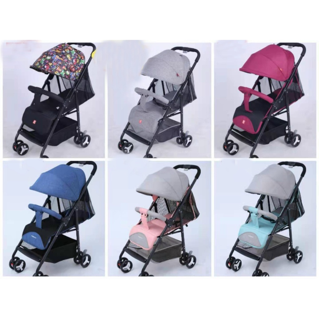Xe đẩy trẻ em cao cấp, xe đẩy gấp gọn, chịu lực cao bánh xe điều hướng xoay 360 độ