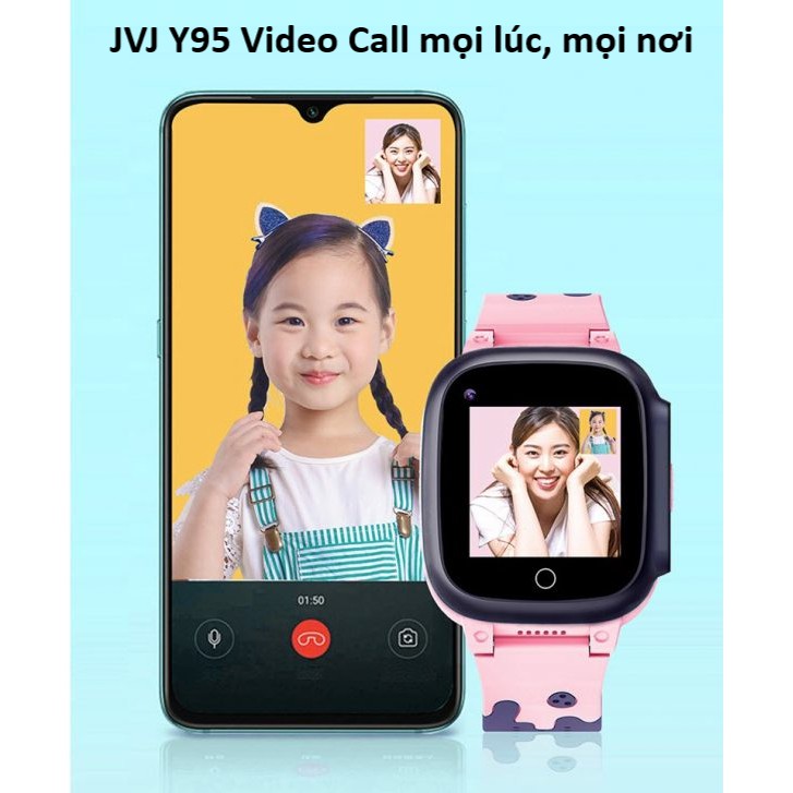 Đồng hồ định vị thông minh Y95 JVJ Cho Trẻ Em, Gọi Video HD 4G, Kết nối wifi, ứng dụng học thông minh-Bảo Hành 12 Tháng