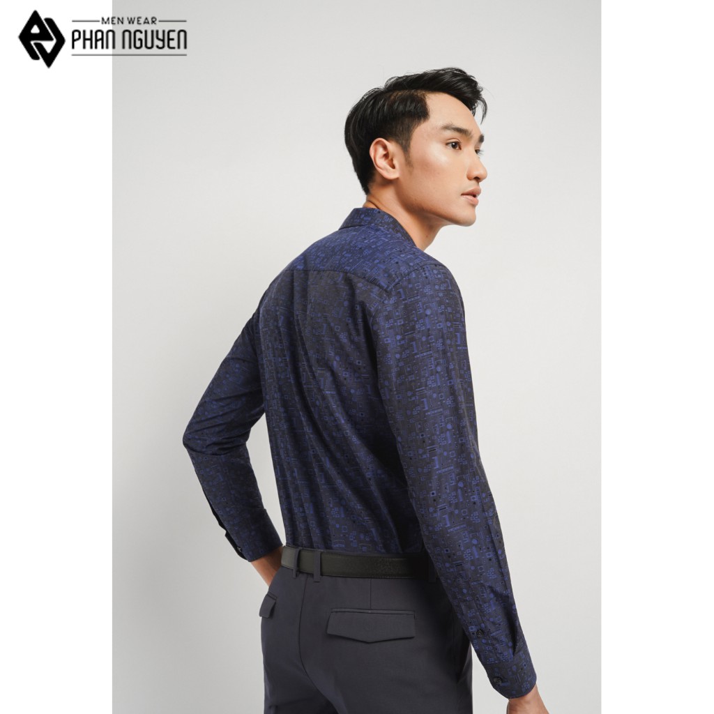 Áo sơ mi nam dài tay họa tiết Phan Nguyễn chất liệu thoáng mát, nhanh khô, phong cách thời thượng, lịch lãm SMD.672