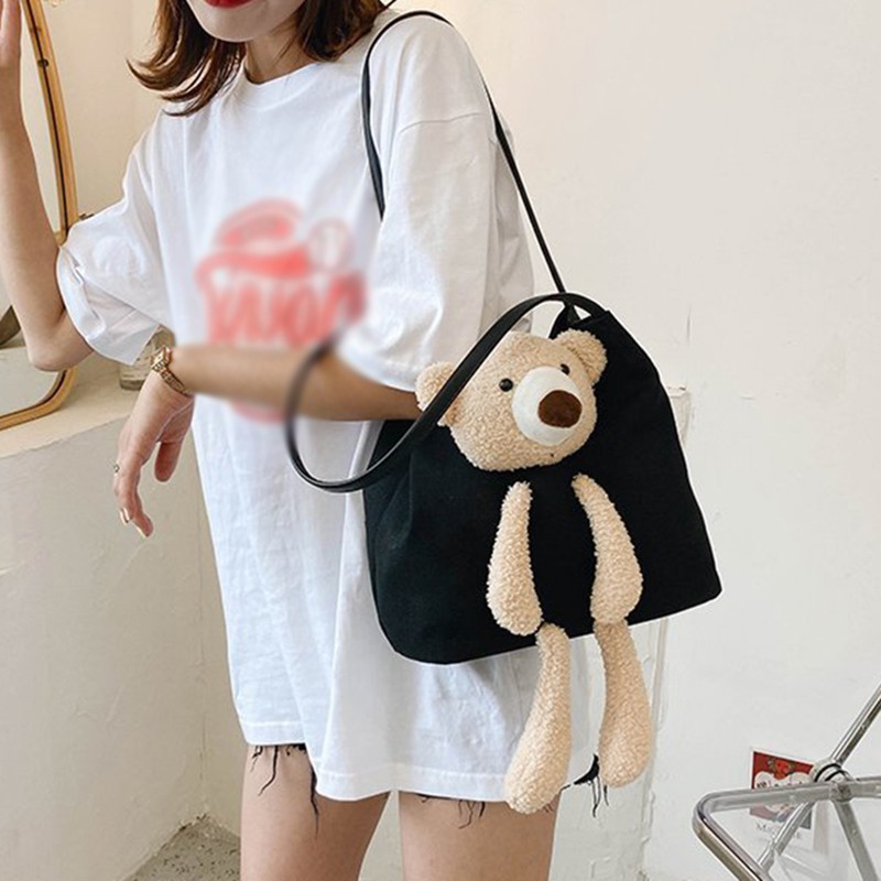 Túi Xách Nữ Túi Canvas Đeo Vai Phong Cách Hàn Quốc Cho Nữ