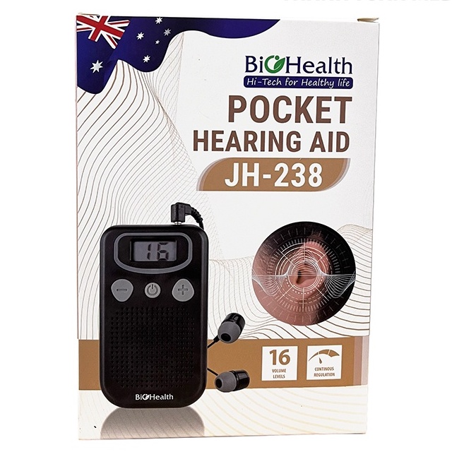 Máy trợ thính có dây BIOHEALTH JH-238 cho người già, người lãng tai, cao cấp, không nhiễu âm - Chính hãng