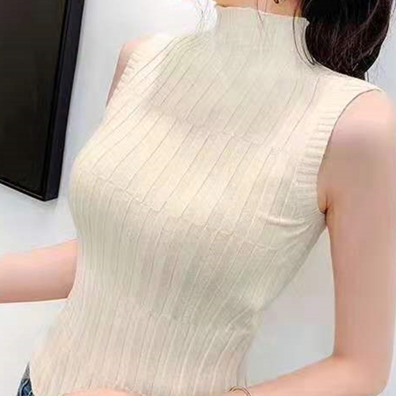 Áo Nữ Không Tay Cổ Cao Phong Cách Retro Quyến Rũ | BigBuy360 - bigbuy360.vn