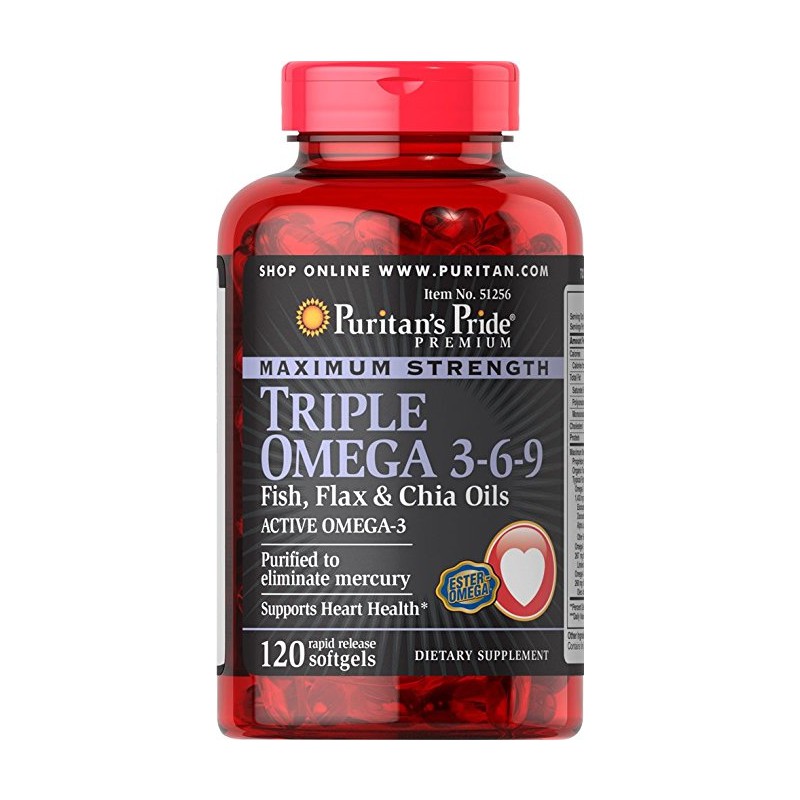 Viên Uống Omega 369 Premium Maximum Strength Triple Omega Fish, Flax & chia Oils