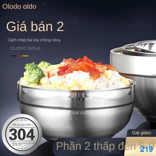 2021 ㍿❒●Bát ăn liền inox 304 Oraldo gia dụng có nắp đậy chống khét cơm trẻ em cách nhiệt kép