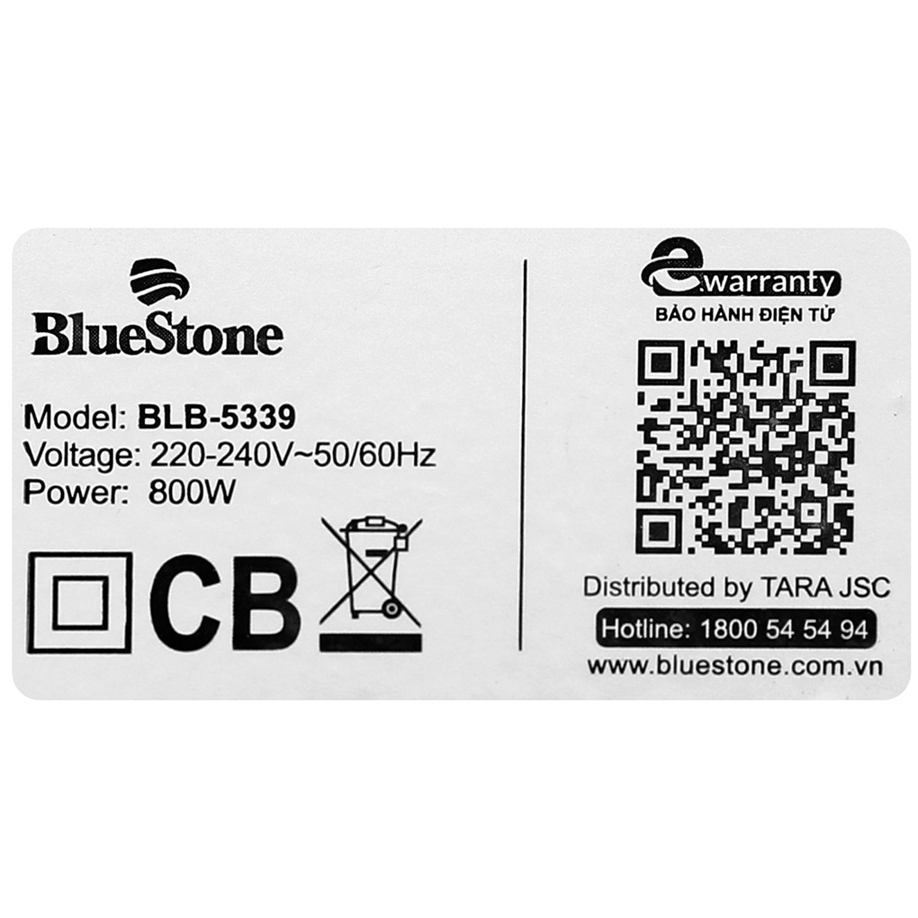 Máy xay sinh tố Bluestone BLB-5339 1.5 lít 800W xay hạt, sinh tố, đá nhỏ - Chính hãng BH 24 tháng