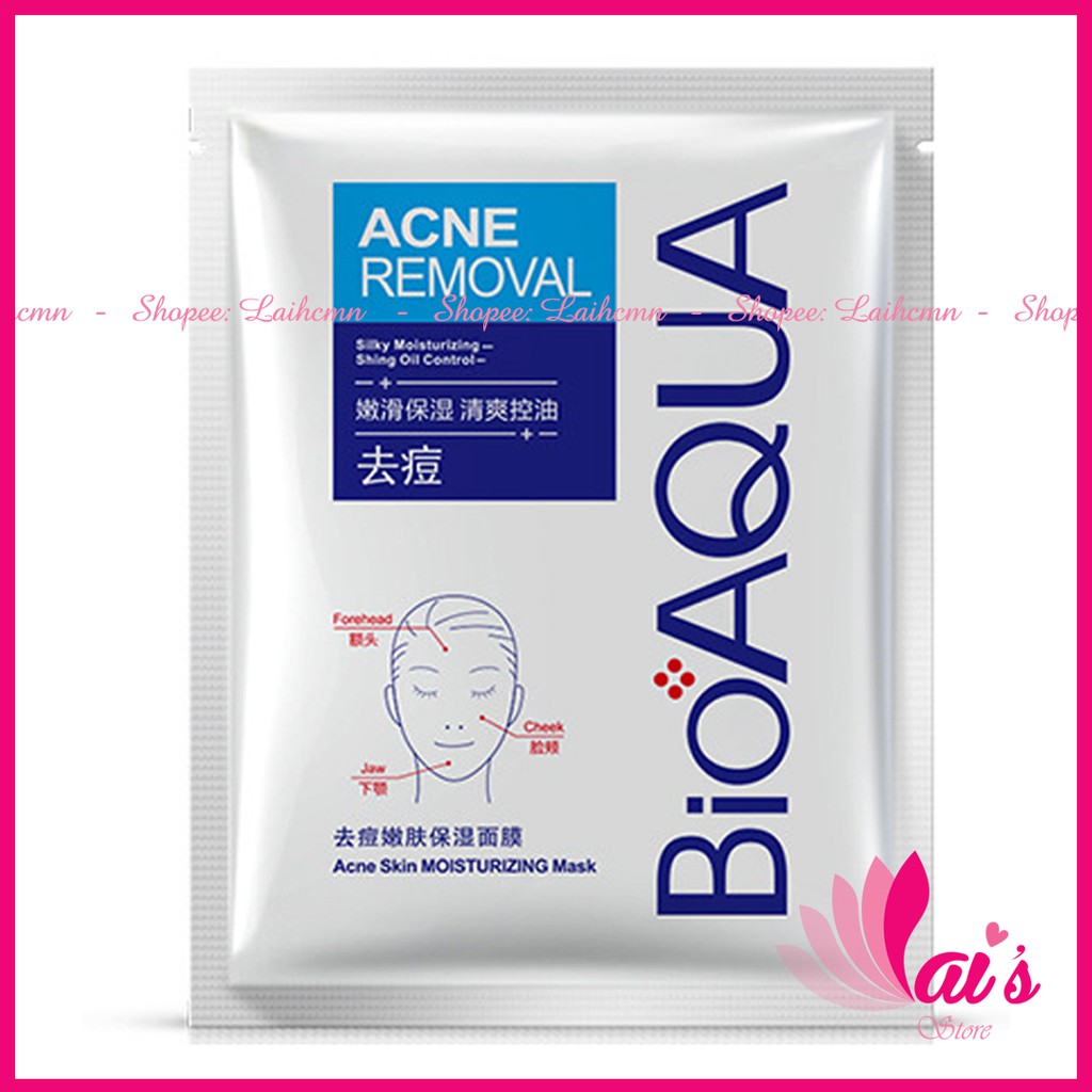 Mặt Nạ Ngừa Mụn Pure Skin BIOAQUA, Ngăn Ngừa Mụn Đỏ, Trứng Cá, Cám, Kiềm Dầu Mask Nội Địa Trung