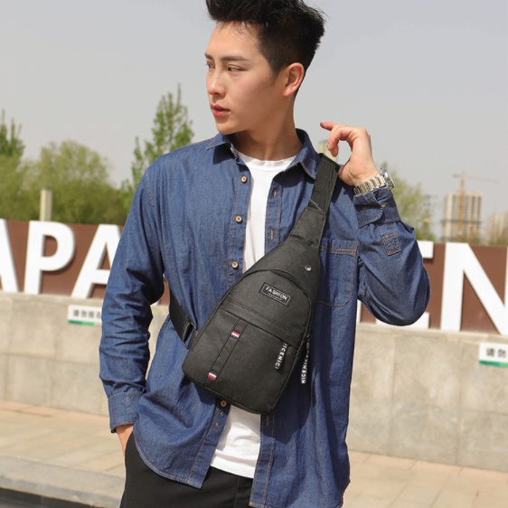 Túi đeo chéo nam vải Canvas trẻ trung + Tặng kèm giá đỡ điện thoại, ipad xoay 360 độ TC90+GIADO