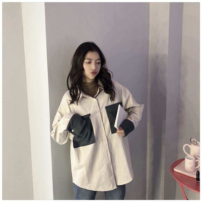 Áo sơ mi nữ form rộng khoác ngoài Emilyshop