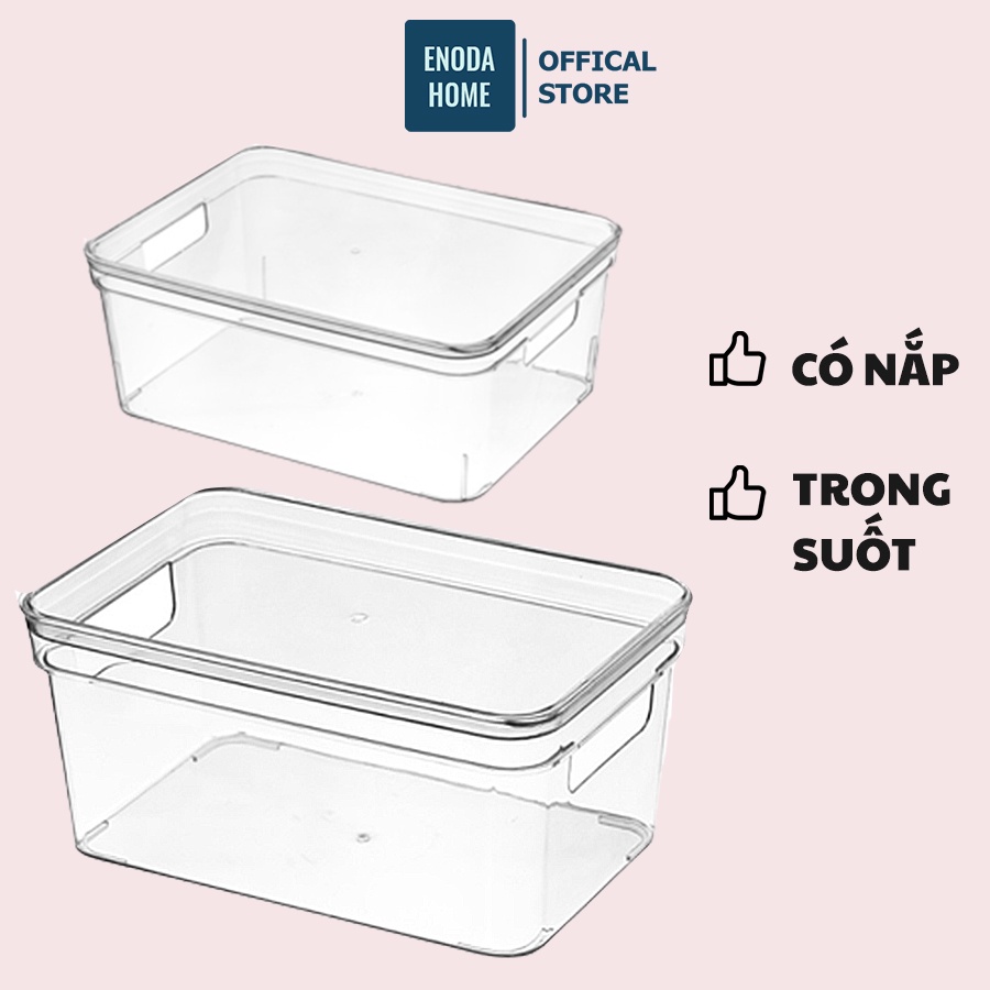 Hộp Đựng Đồ Trong Suốt Có Nắp Enoda Home Đa Năng Có Tay Cầm Siêu Sang Q052