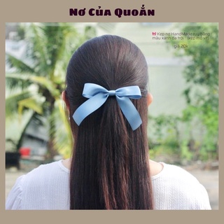 🎀Kẹp tóc nơ HandMade ruy băng satin xanh da trời