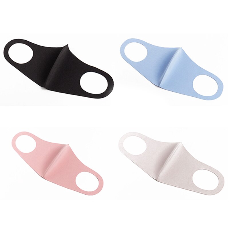 Khẩu trang cotton lụa lạnh 3D thoáng khí chống bụi màu đen có thể giặt sạch dành cho nam và nữ