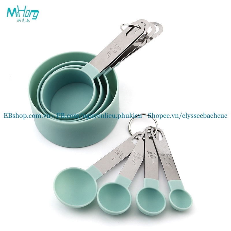 B235 SET THÌA KÈM CUP ĐONG 8 CHIẾC