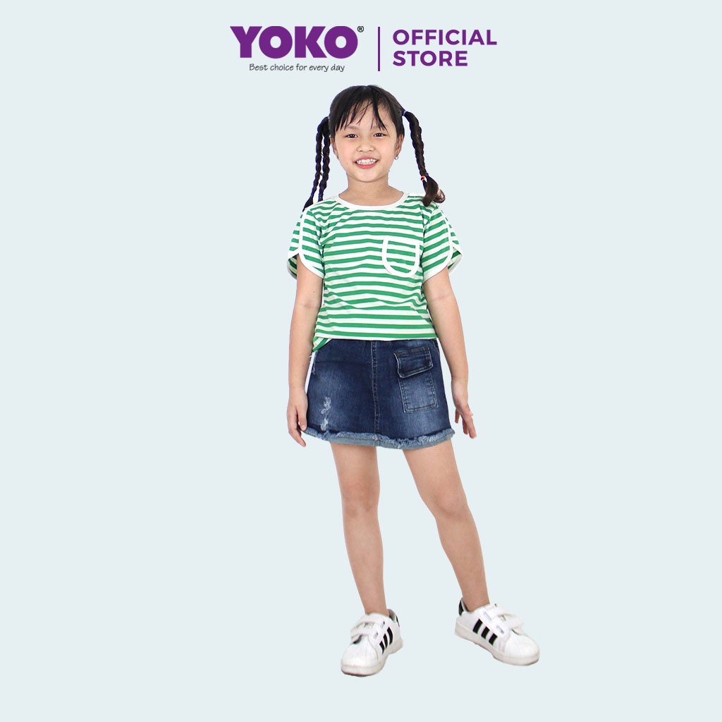 Áo Thun Kẻ Sọc/ Combo 2 Quần Chíp Đùi Yoko Cho Bé Gái  YOKO KID’S FASHION 8027G