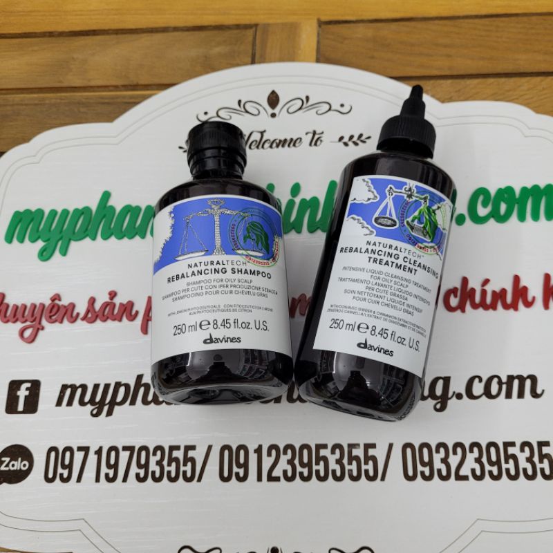 DẦU GỘI VÀ DUNG DỊCH LÀM SẠCH CÂN BẰNG DẦU DAVINES REBALANCING 250ML-1000ML