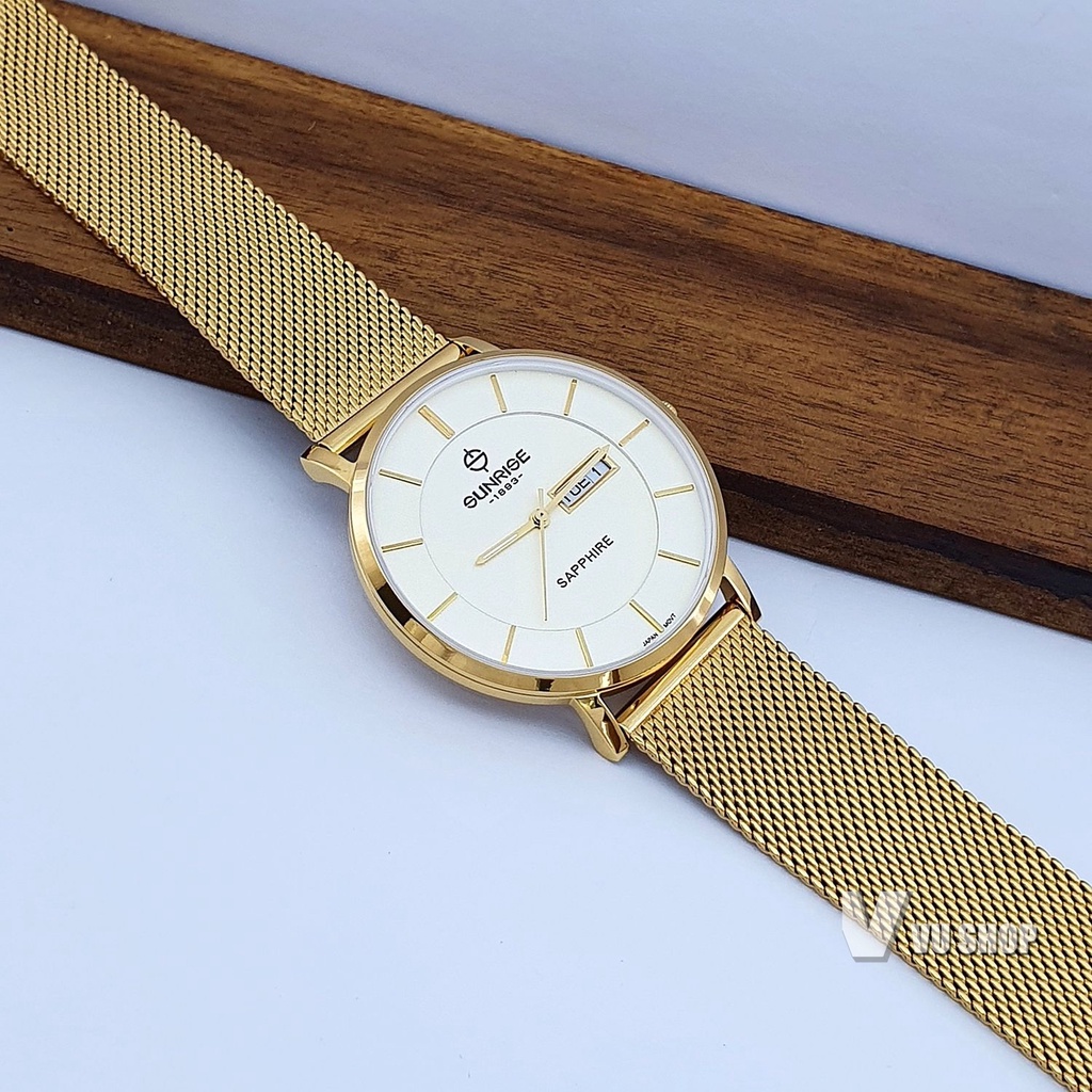 Đồng hồ nam SUNRISE 1237SA - 2 Lịch, Kính sapphire