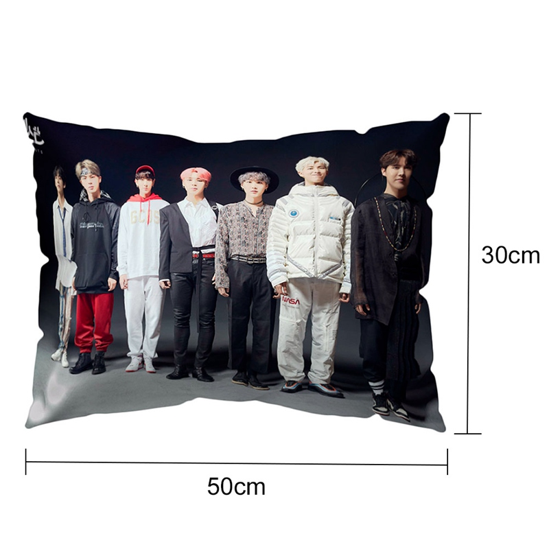 Vỏ Gối Dài 50x30cm In Hình Thành Viên Bts