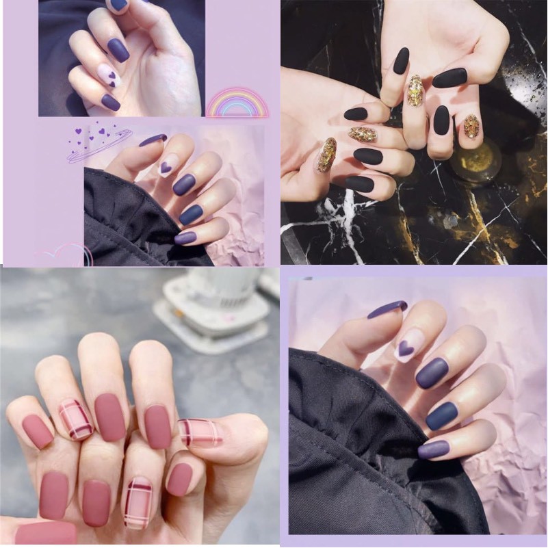 Set 24 móng tay giả, nail giả trang trí trẻ trung sành điệu AF