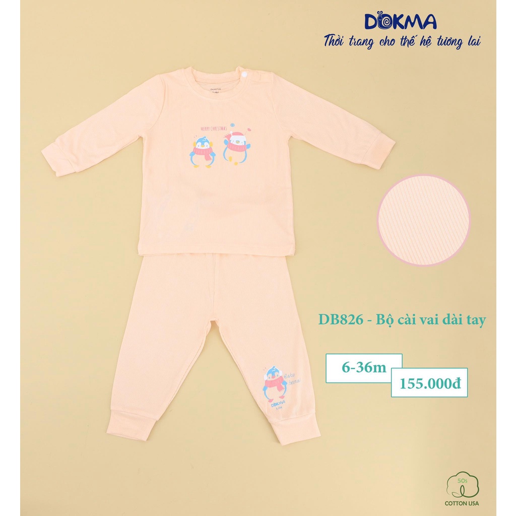 (3-36m) Bộ dài tay vải cotton mỏng mềm cho bé - DOKMA