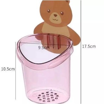 Cốc đựng bàn chải dán tường hình gấu ngỗ nghĩnh