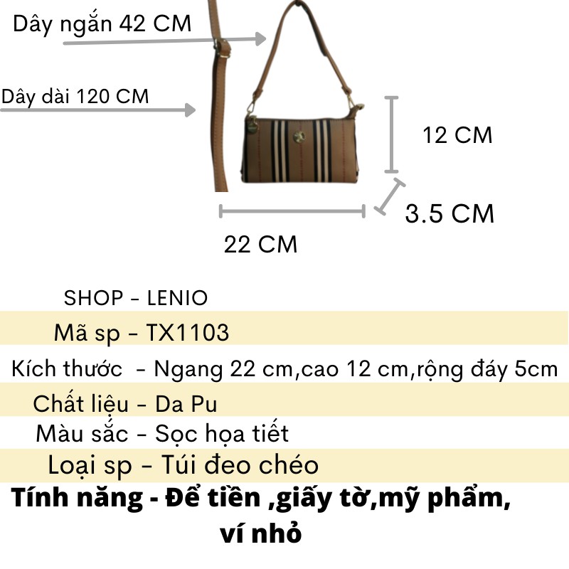 Túi xách nữ đẹp thời trang kẹp nách LENIO TX1103