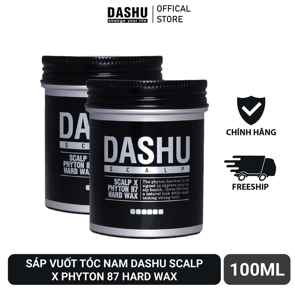 Sáp vuốt tóc nam DASHU Scalp X Phyton 87 Hard Wax 100ml Dành cho tóc yếu dễ gãy rụng, giữ nếp vượt trội