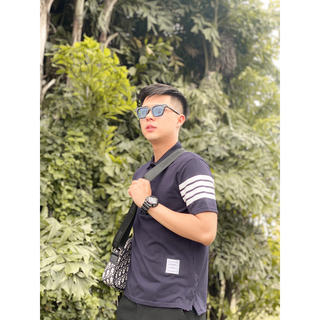 Áo Polo Thome 4 Vạch Phản Quang, Áo thun Polo Nam nữ Unisex Hottrend 2022