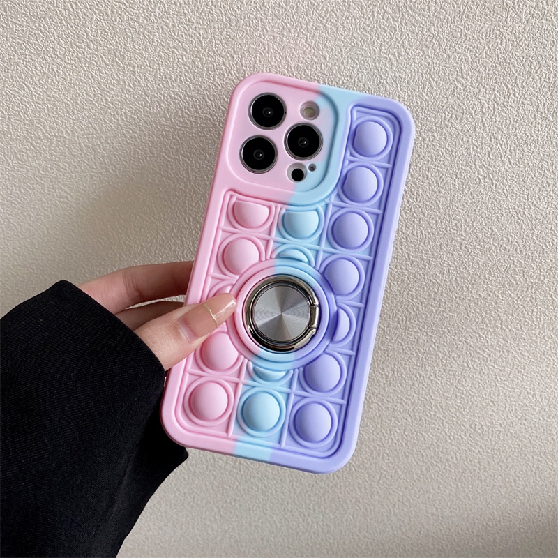 Ốp điện thoại silicon màu cầu vồng có giá đỡ cho iPhone 11 12 13 Pro Max 11 Pro Max XR XS Max X 8 7 Plus SE 2020