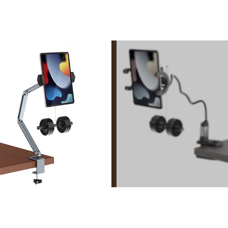Tay Arm nâng, tay nâng máy tính bảng P67, P60 ( P60 Plus) kẹp bàn kiêm giá đỡ kẹp giữ iPad, iPhone, Kindle