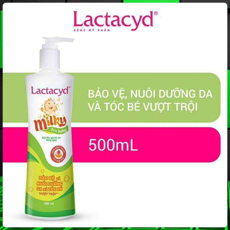 Sữa tắm cho bé Lactacyd Milky, Sữa tắm nước hoa chai to 250ml bảo vệ, nuôi dưỡng da và tóc bé .