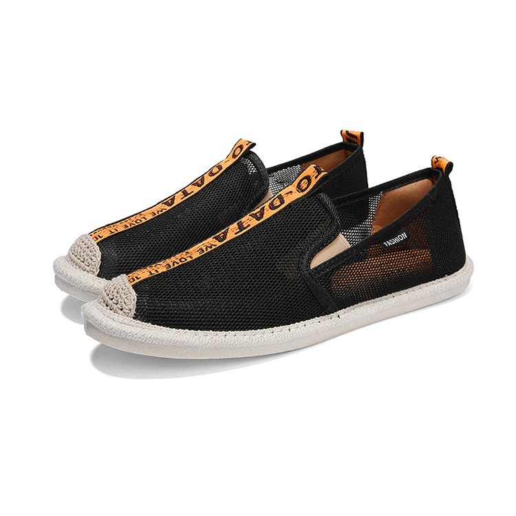 Slip on lưới - Giày lười lưới nam cao cấp - 2 màu đen sọc đỏ & đen sọc vàng - Mã SP 2912 | BigBuy360 - bigbuy360.vn